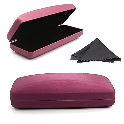 Hard Shell Eyeglass Case- Glass Case With Cleaning Cloth, Glasses Case hard shell for men women