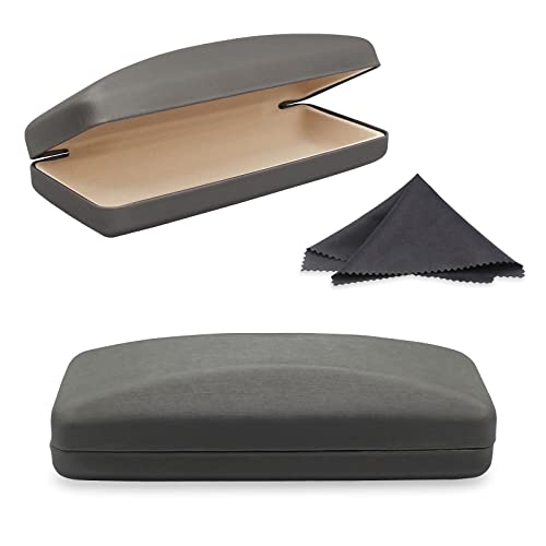 Hard Shell Eyeglass Case- Glass Case With Cleaning Cloth, Glasses Case hard shell for men women