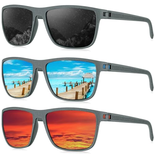 KALIYADI Polarized Sunglasses for Men, Lightweight Sun Glasses with UV Protection for Driving Fishing Golf