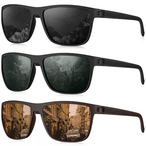 KALIYADI Polarized Sunglasses for Men, Lightweight Sun Glasses with UV Protection for Driving Fishing Golf