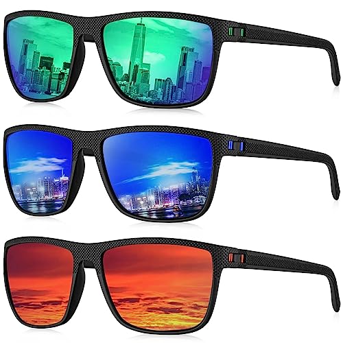KALIYADI Polarized Sunglasses for Men, Lightweight Sun Glasses with UV Protection for Driving Fishing Golf