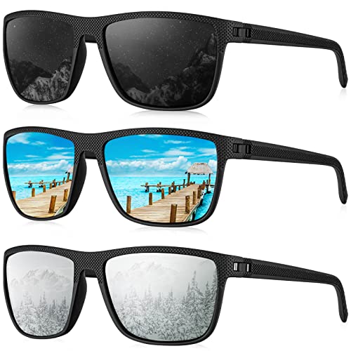 KALIYADI Polarized Sunglasses for Men, Lightweight Sun Glasses with UV Protection for Driving Fishing Golf
