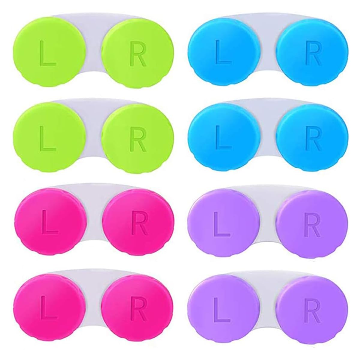 12 Pack Colorful Contact Lens Case Box Holder Container Soak Storage Kit