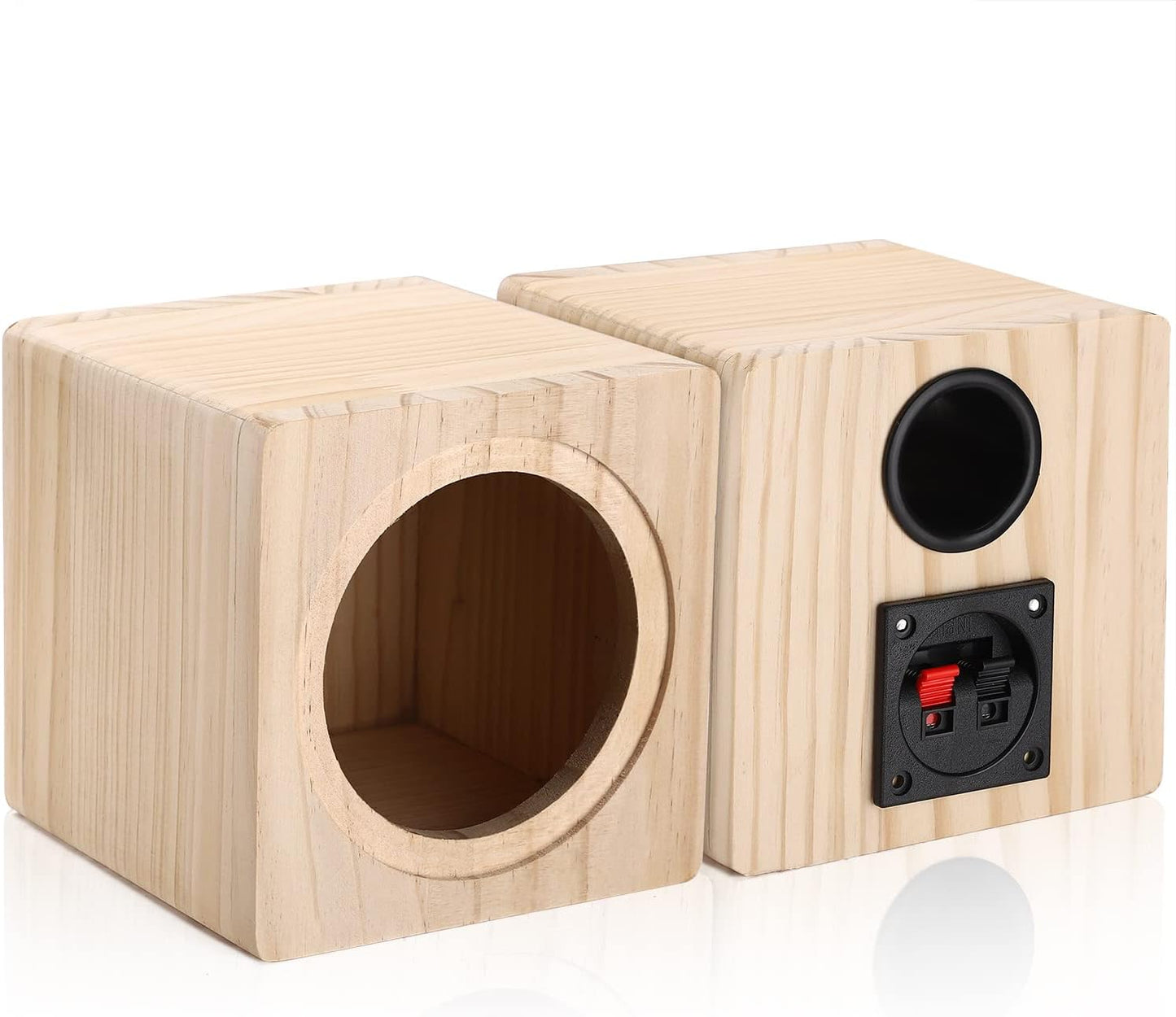 Facmogu 5in Wooden Speaker Enclosure, Speaker Empty Enclosure for Premium Speakers to Enhance Sound and Bass, Empty Speaker Box with Sound-Absorbing Cotton & Speaker Terminal Cup