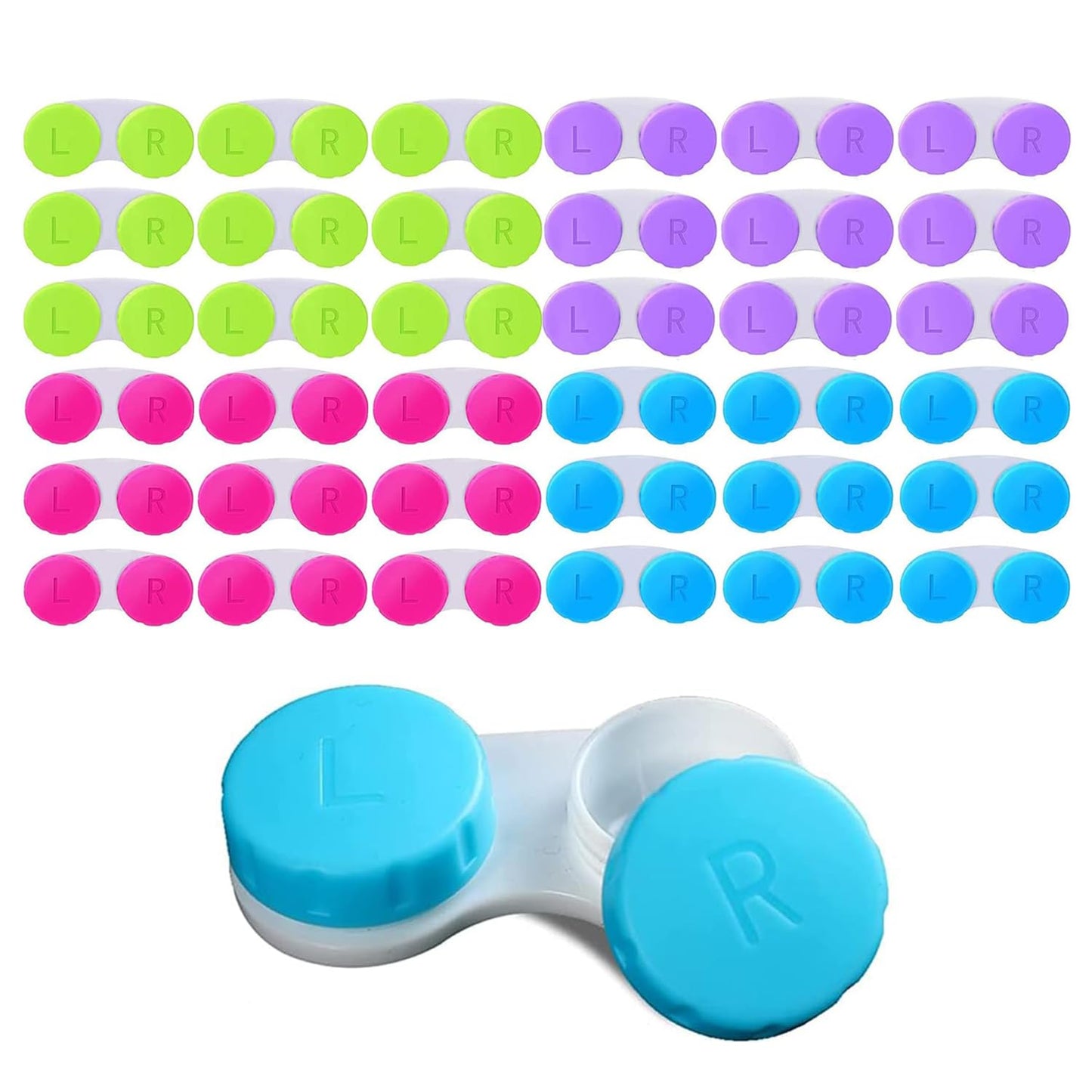 12 Pack Colorful Contact Lens Case Box Holder Container Soak Storage Kit