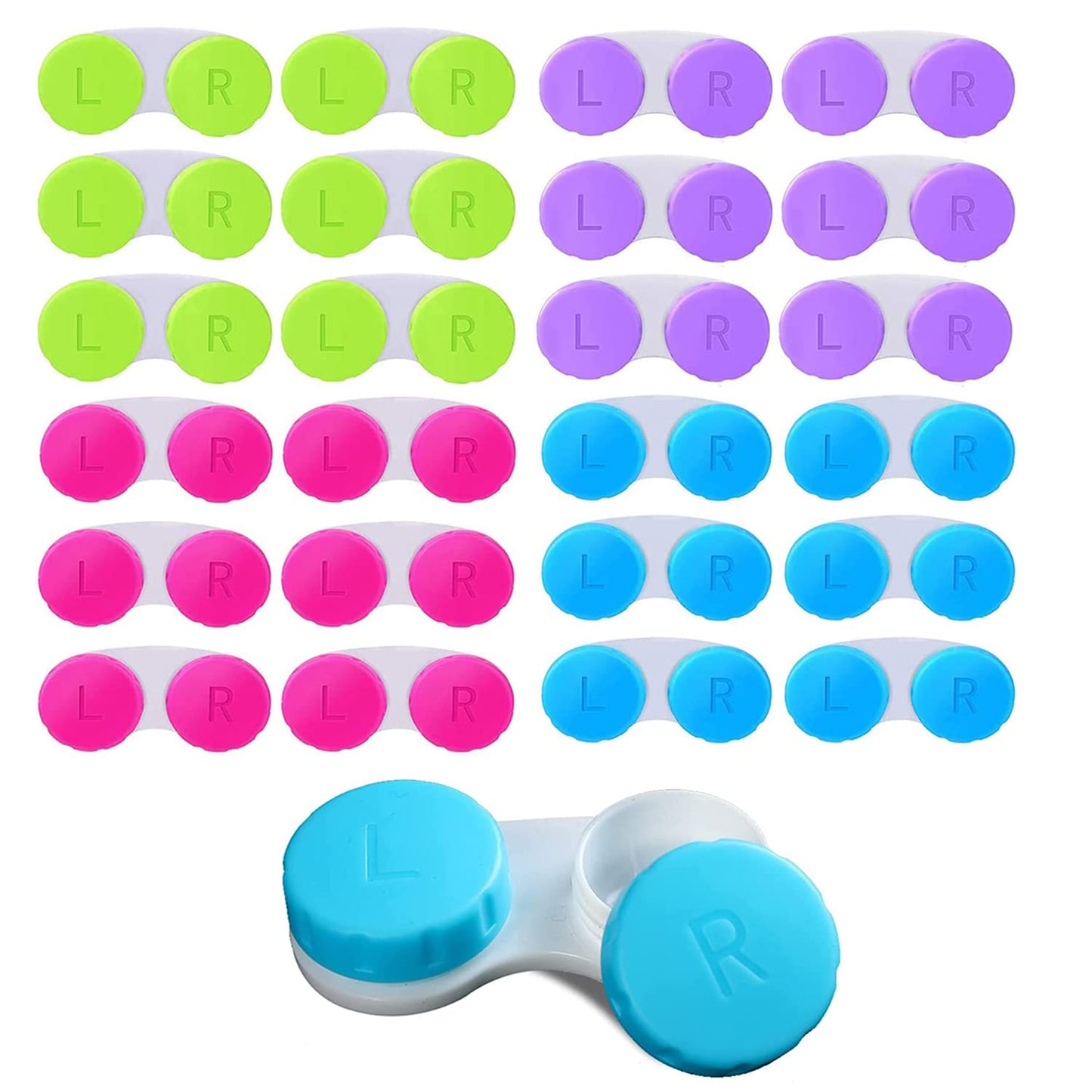 12 Pack Colorful Contact Lens Case Box Holder Container Soak Storage Kit