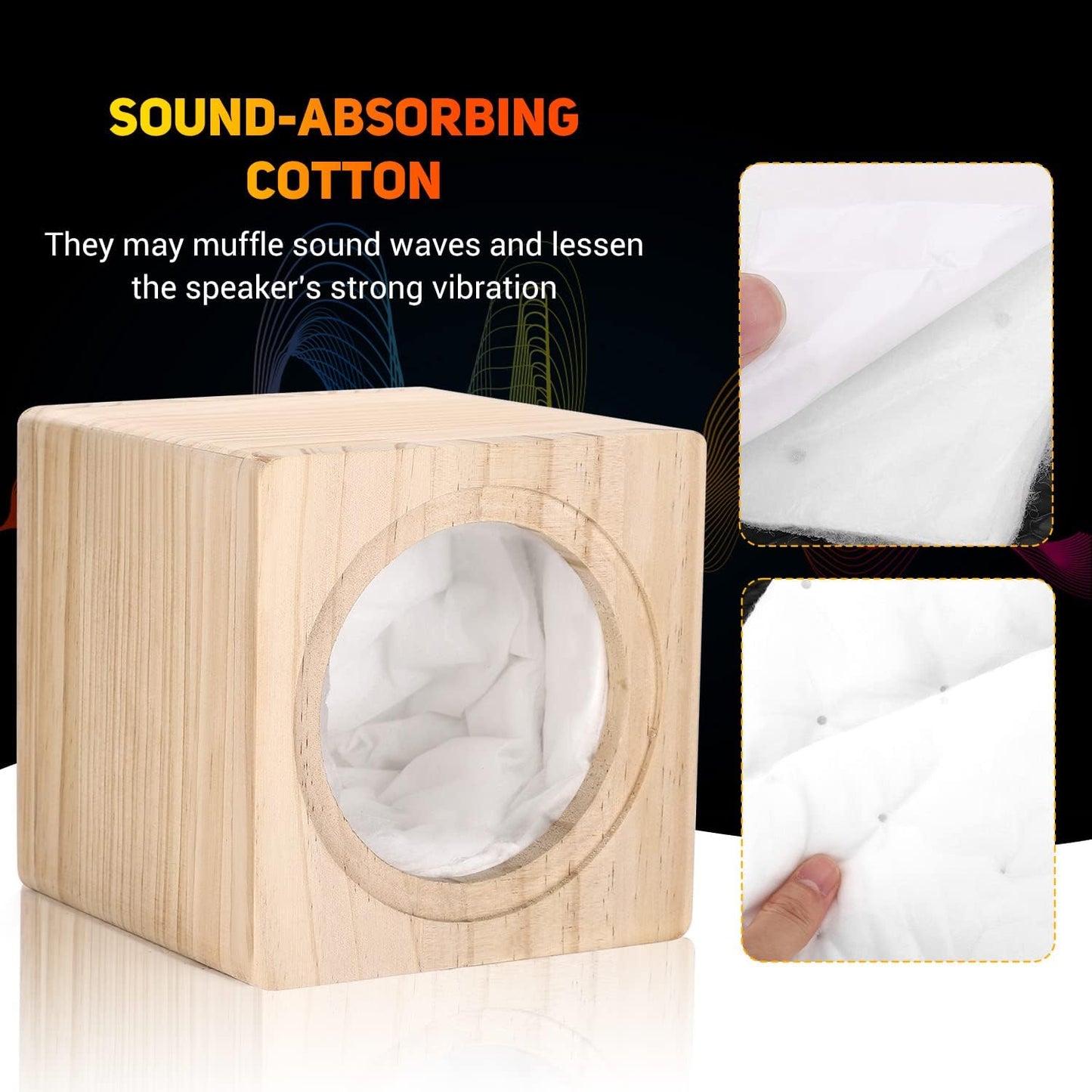 Facmogu 5in Wooden Speaker Enclosure, Speaker Empty Enclosure for Premium Speakers to Enhance Sound and Bass, Empty Speaker Box with Sound-Absorbing Cotton & Speaker Terminal Cup