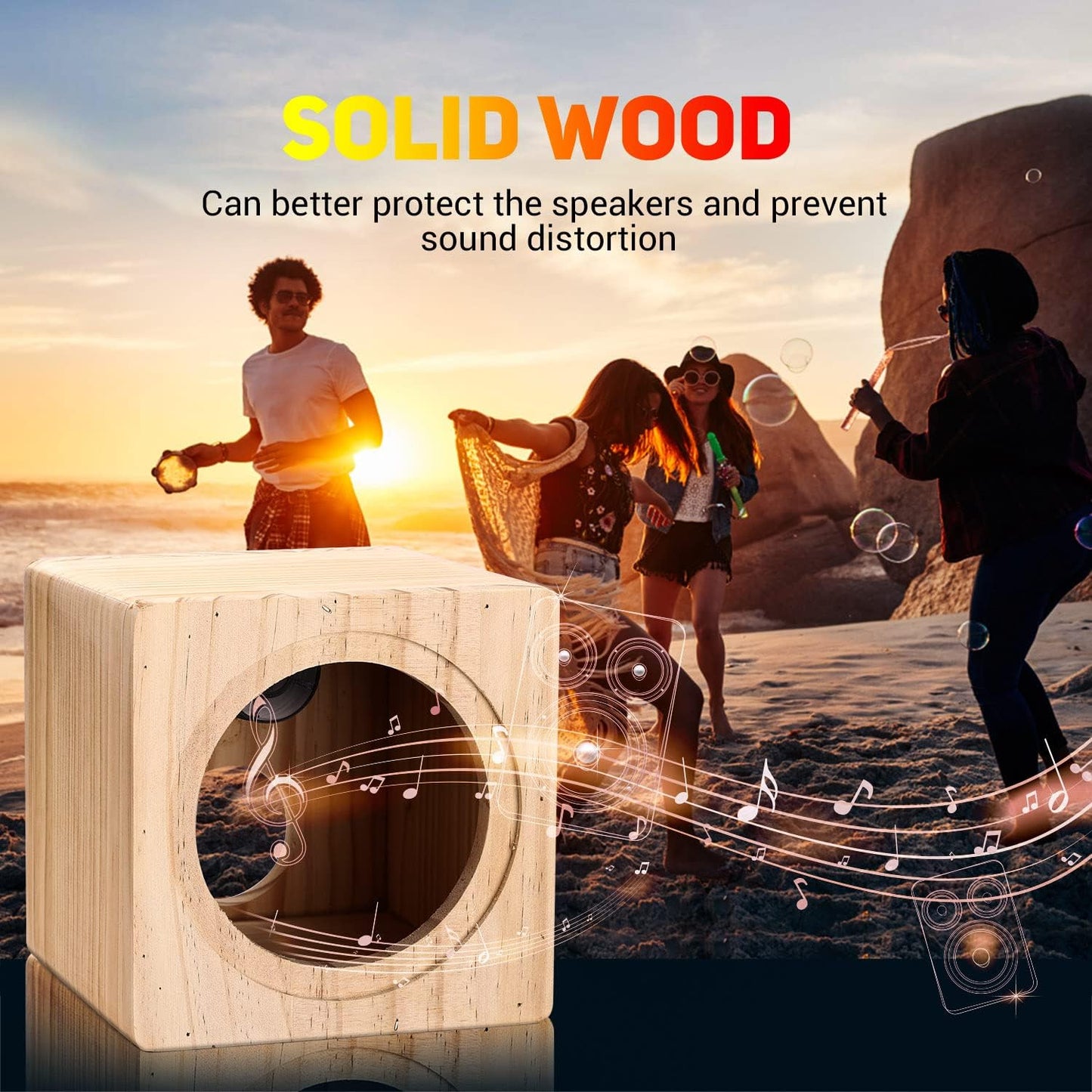 Facmogu 5in Wooden Speaker Enclosure, Speaker Empty Enclosure for Premium Speakers to Enhance Sound and Bass, Empty Speaker Box with Sound-Absorbing Cotton & Speaker Terminal Cup