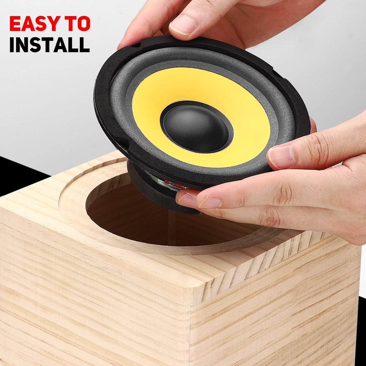 Facmogu 5in Wooden Speaker Enclosure, Speaker Empty Enclosure for Premium Speakers to Enhance Sound and Bass, Empty Speaker Box with Sound-Absorbing Cotton & Speaker Terminal Cup