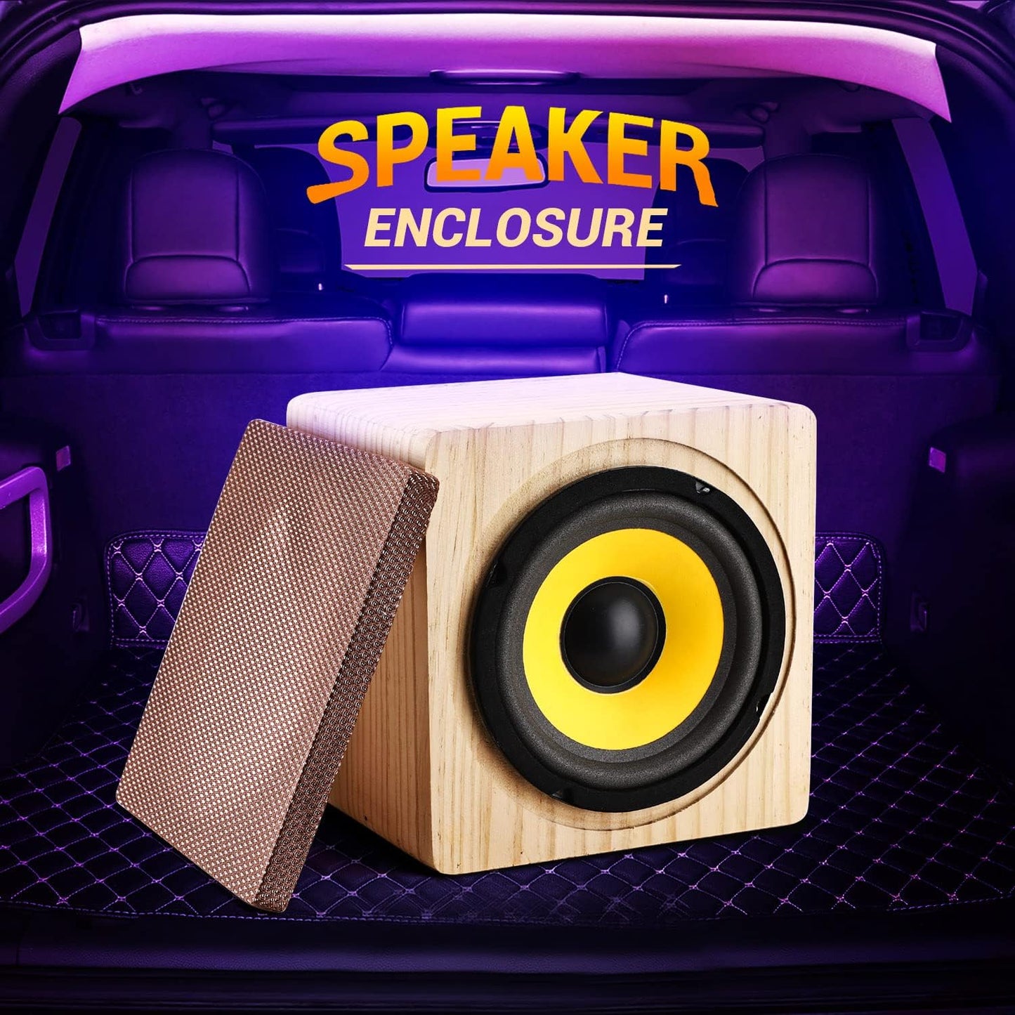 Facmogu 5in Wooden Speaker Enclosure, Speaker Empty Enclosure for Premium Speakers to Enhance Sound and Bass, Empty Speaker Box with Sound-Absorbing Cotton & Speaker Terminal Cup