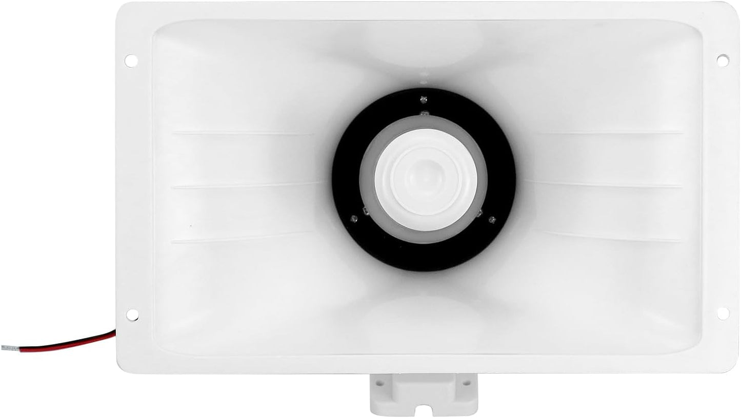 QWORK Power Horn Speaker, 100W 8 Ohms Indoor/Outdoor PA Speaker, White