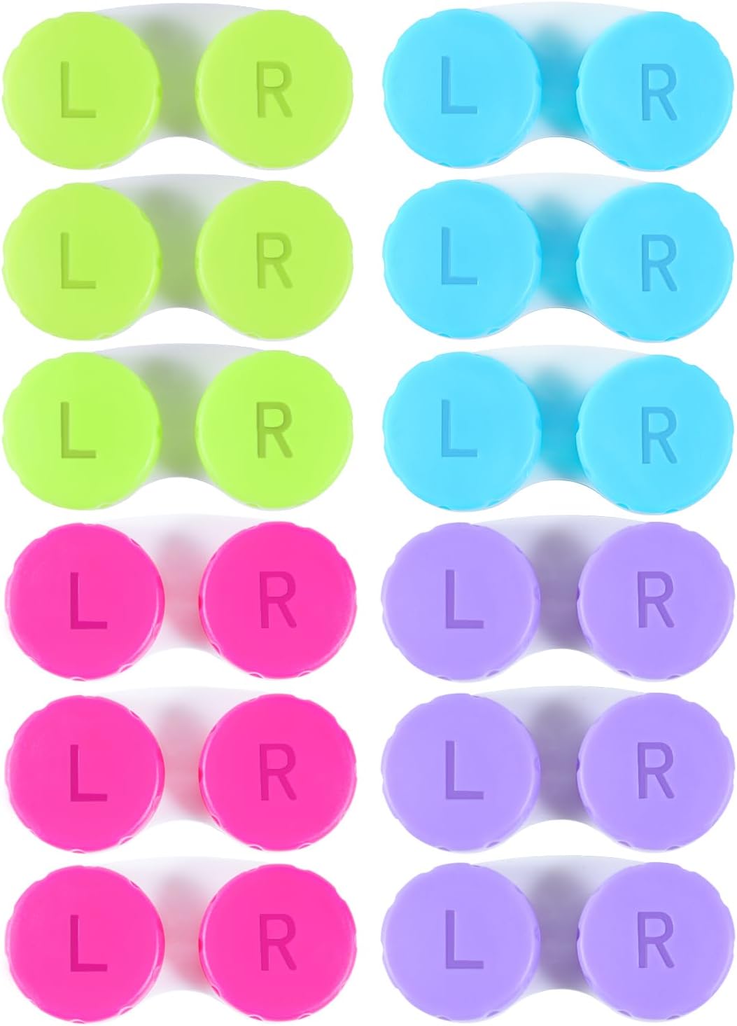 12 Pack Colorful Contact Lens Case Box Holder Container Soak Storage Kit