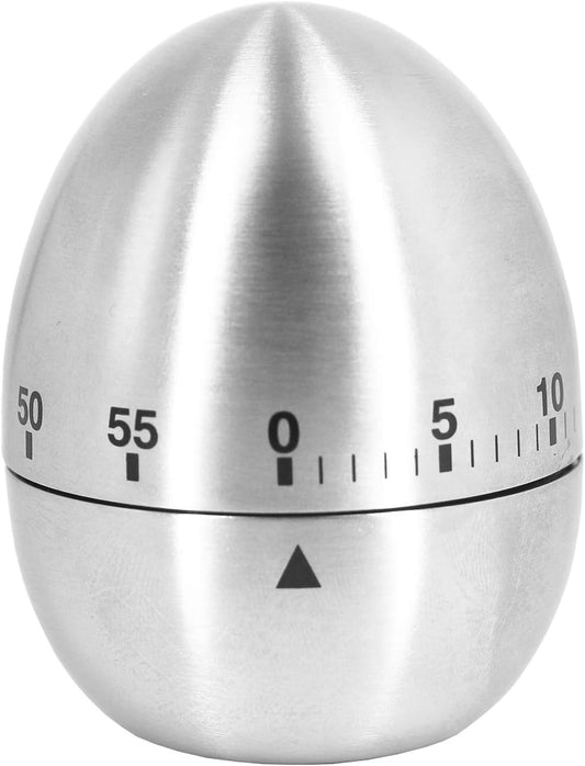 Egg Kitchen Timer Cute Manual,Stainless Steel Metal Mechanical Visual Countdown Cooking Timer with Loud Alarm for Kids Cooking Tools